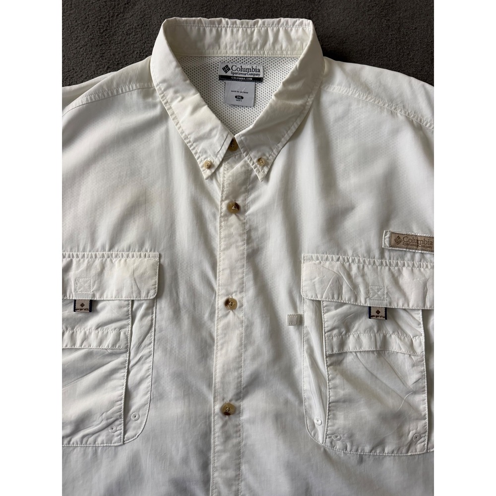 Columbia PFG Bahama II White Fishing Shirt Mens 3XL OmniShade OmniShFM7047-100